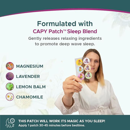 Sleepy Stickers Melatonin Free for Kids and Adults (30 Pack) Sleep Patches for Kids, Natural & Sugar Free. Calm Patch to Sleep Better