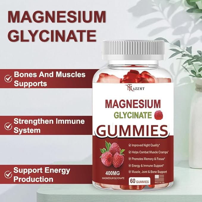 New Magnesium Glycinate 400mg, Sugar Free for Adults (30 Servings)