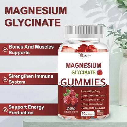 New Magnesium Glycinate 400mg, Sugar Free for Adults (30 Servings)
