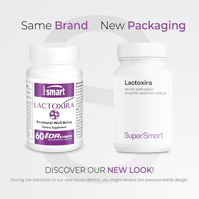 Supersmart - Lactoxira (High Potency) - 8-in-1 Probiotic Complex Supplement - Advanced Formula for Women & Men - with Lactobacillus Casei, Brevis | Non-GMO & Gluten Free - 60 DR Capsules