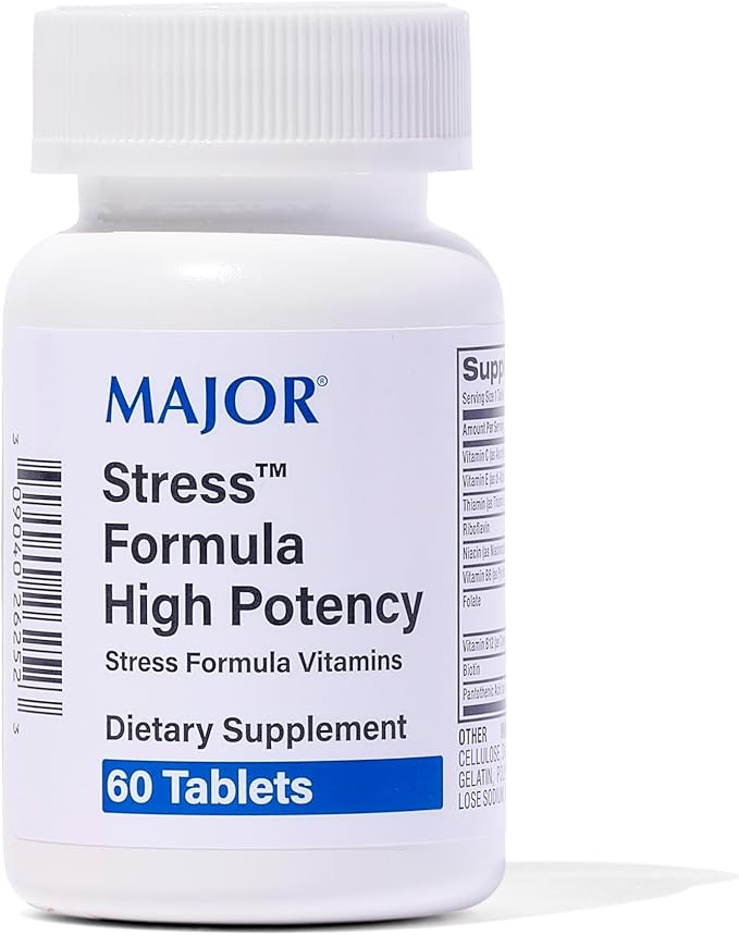 Major Stress Formula - High Potency Stress Formula Vitamins - Dietary Supplement - 60 Tablets (1 Pack)