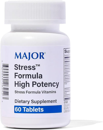 Major Stress Formula - High Potency Stress Formula Vitamins - Dietary Supplement - 60 Tablets (1 Pack)