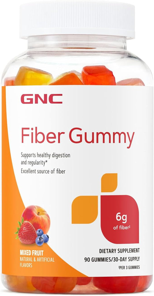 GNC Fiber 6g Gummy | Supports Healthy Digestion & Regularity | Mixed Fruit | 90 Count