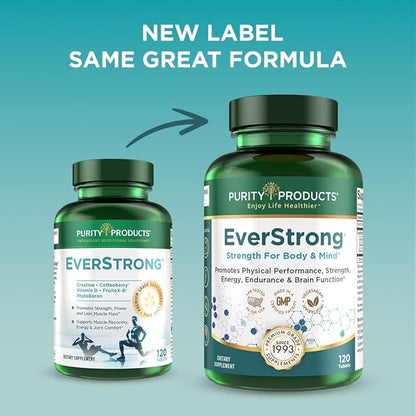 Purity Products Bundle - Flexuron Joint Formula + EverStrong Tablets - Flexuron - Krill Oil, Hyaluronic Acid + Astaxanthin - EverStrong- Muscle Matrix Blend w/Creatine, Coffee Fruit Extract + More