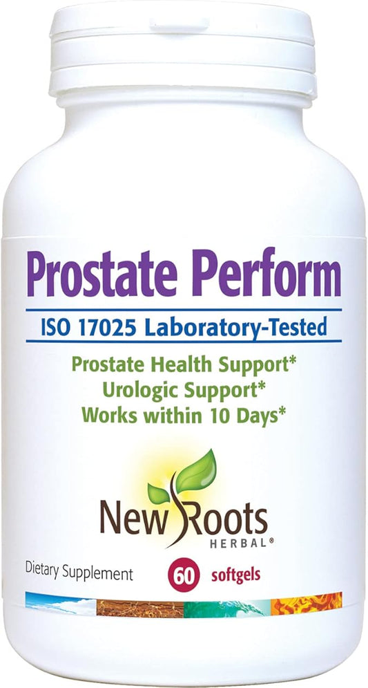 New Roots | Prostate Support Supplement with 16 Herbal Ingredients: Saw Palmetto, Plant Sterols, Borage Oil, Selenium, Vitamins & Zinc (60 Softgels) Relieves Weak Urine Flow, Frequent Urination