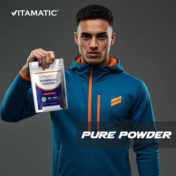 Vitamatic Vitamin B1 Pure Powder - 100 Grams (Thiamine Mononitrate)