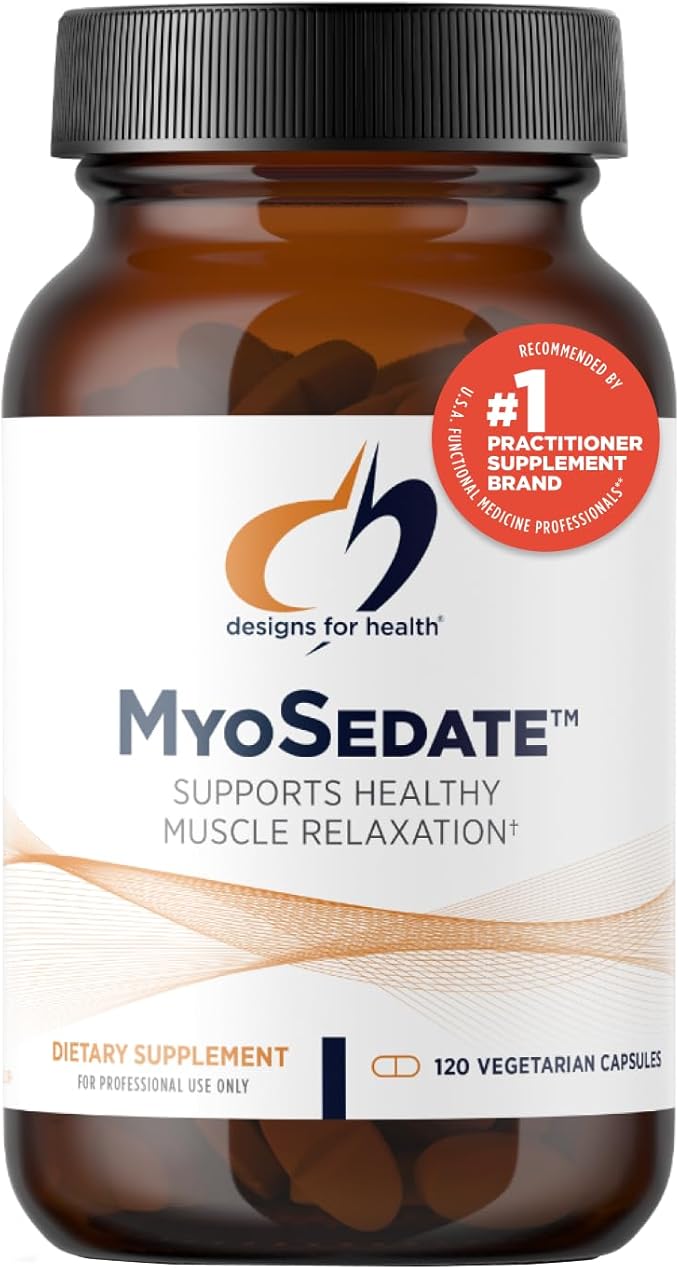 Designs for Health MyoSedate - Magnesium, Valerian Root, Passion Flower + Lemon Balm - Promotes Healthy Muscle Relaxation + Calm Support - Non-GMO Herb + Mineral Supplement (120 Capsules)