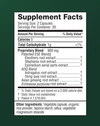 ImmuneDx Healthy Immune Boost Daily Herbal Supplement, Natural Resistance, Whole Body Defense with Echinacea & Ginseng - Vegan - 60 Capsules