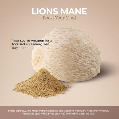 Lion’s Mane Extract Powder, Brain Superfood for Clarity, Memory & Focus - 200 Gram