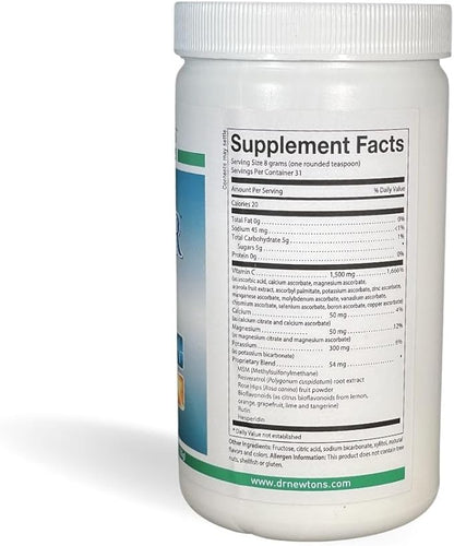 Dr. Newton’s Naturals Super C22 Effervescent Vitamin C Fizzy Powdered Drink Mix with 22 Natural Sources of Vitamin C – 1500mg -8.9 Ounce Can