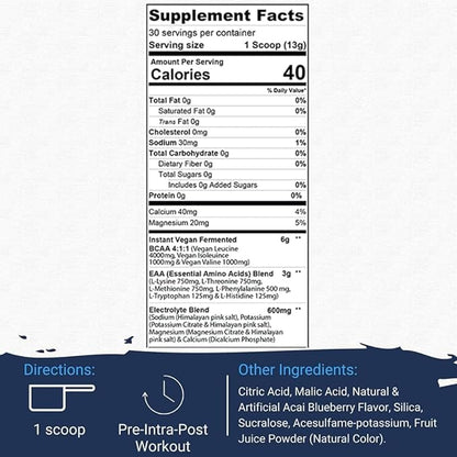 Gaspari Nutrition Proven EAAs, Vegan Fermented EAAs, Enhances Recovery & Replenishes Electrolytes, Non GMO (30 Servings, Blueberry Acai)