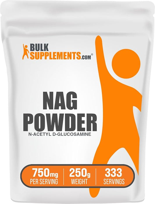 BulkSupplements.com N-Acetyl Glucosamine Powder - NAG Powder, Glucosamine 750mg, Glucosamine Supplement - Gluten Free, 750mg of per Serving, 250g (8.8 oz) (Pack of 1)