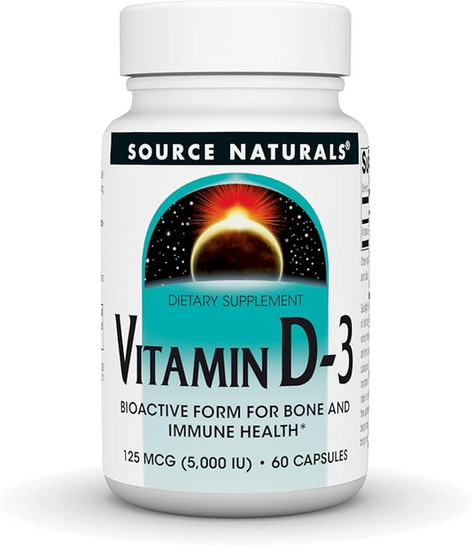 Source Naturals Vitamin D-3 Bioactive Form for Bone & Immune Health* 5000 iu - 60 Capsules
