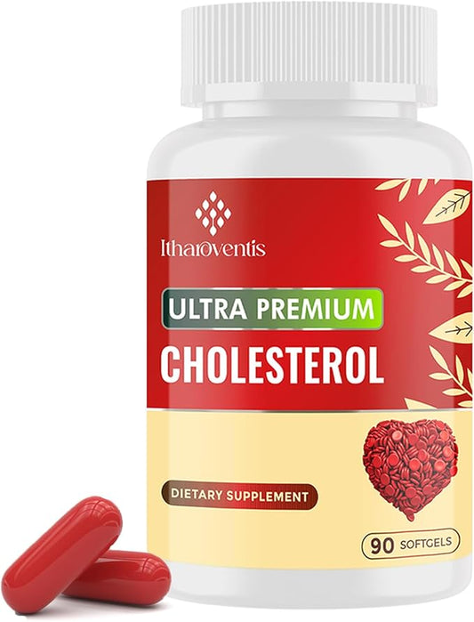 Cholesterol Supplements with Plant Sterols, Niacin, Red Yeast Rice, Bergamot, Omega-3 & Garlic - Max Absorption - 90 Softgels