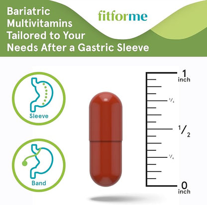 FitForMe Bariatric Multivitamins with Iron After Gastric Sleeve - One a Day WLS Optimum Capsule Starter Pack - 30 Days Supply of Vitamins & Minerals, Scientifically Proven