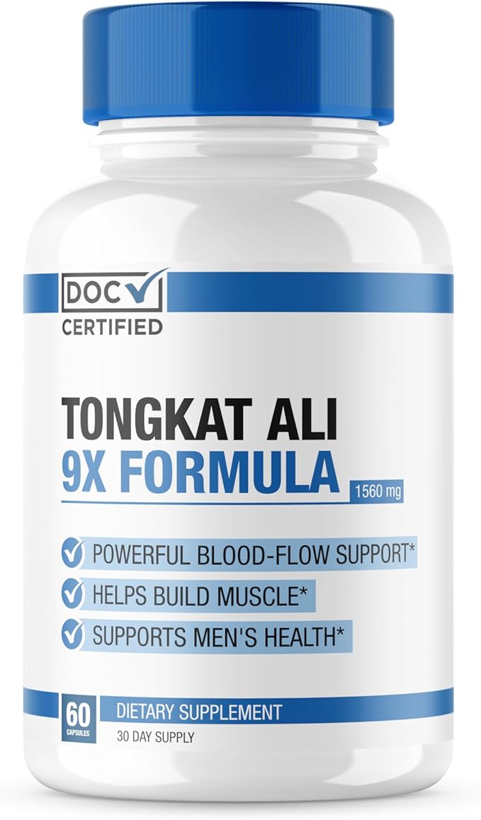 EPN Supplements Doc Certified || 9-in-1 Tongkat Ali || Maximize Blood Flow, Increase Mood & Stamina | Ultra Potent Formula w/ 9 Powerful Ingredients | 3rd Party Tested + USA Made - 60 Capsules