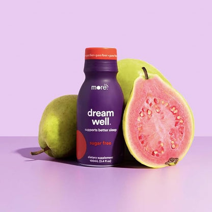 More Labs Dream Well Holistic Sleep Shot Drink 5 Pack | Non-Habit Forming | Lemon Balm, Melatonin and Glycine | Sleep Support Solution