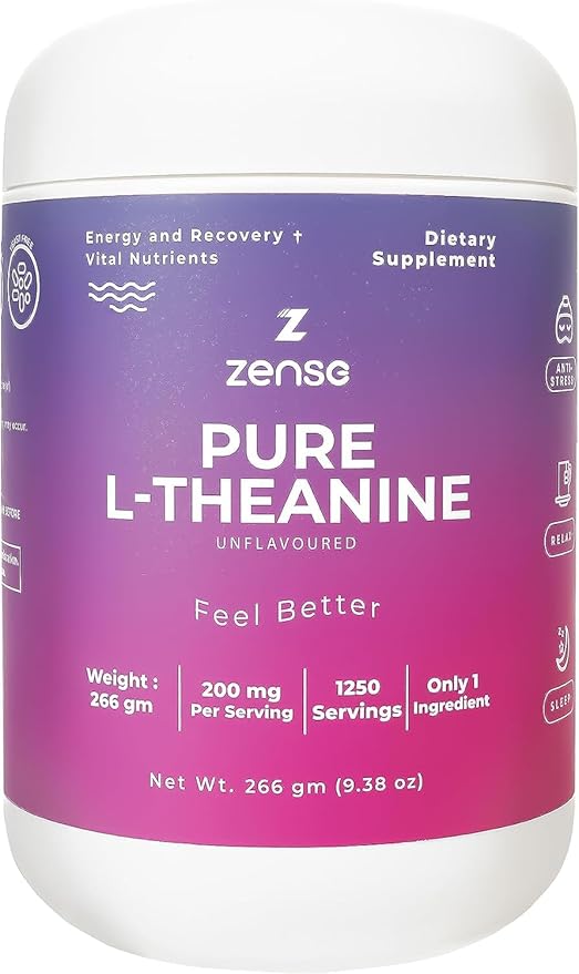 Pure L-Theanine Powder 100% [266gm-1,250 Servings] Natural L-Theanine Supplement - Only 1 Organic Ingredient, Free of Sugar,Soy, Filler, Melatonin, Non-GMO, Vegan