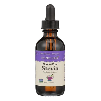 NuNaturals Liquid Stevia, Sugar-Free Sweetener, Plant-Based Sugar Substitute, Zero Calorie, Unflavored, Alcohol-Free, 2 oz