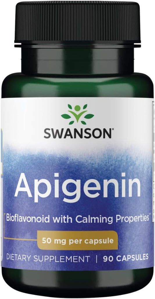 Swanson Apigenin – Sleep and Relaxation Supplement – Natural Support – 90 Caps, 50 mg (Packaging may Vary)