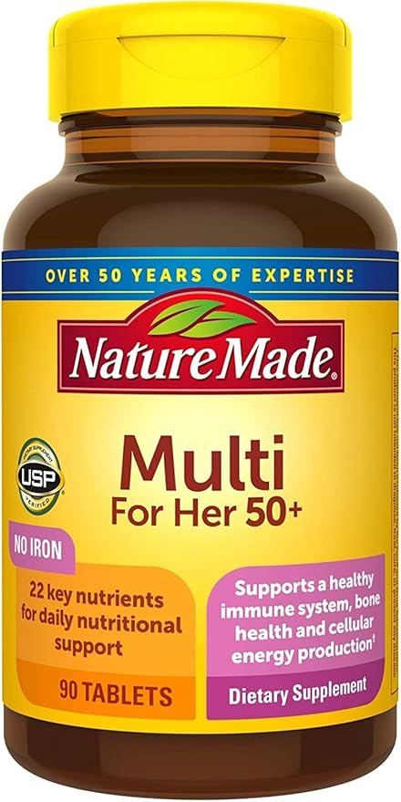 Nature Made Multi for Her 50+ Vitamin/Mineral Tablets 90 ea (Pack of 4)