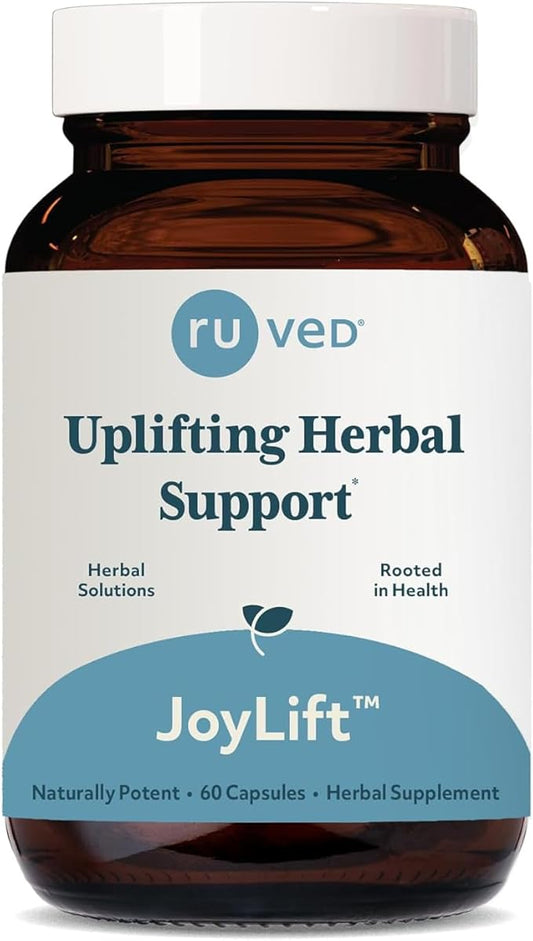 ruved Joylift, Uplifting Herbal Formula with Saffron, Berberine and St. John’s Wort, Promotes Calm and Positive Outlook, Ayurvedic Herbal Supplement, 60 Vegetarian Capsules.