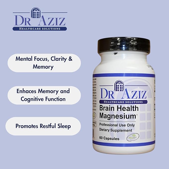 Brain Health Magnesium Supplement – Magnesium Support Supplement - Cognitive Support, Memory & Focus - 60 Capsules