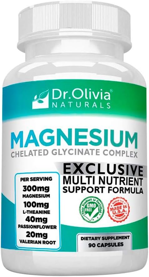 Magnesium Glycinate Complex w/L-Theanine Passionflower & Valerian Root - 90 Capsules