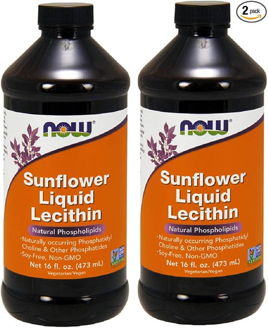 Now Foods, Sunflower Liquid Lecithin, 16 fl oz (473 ml) (Pack of 2)