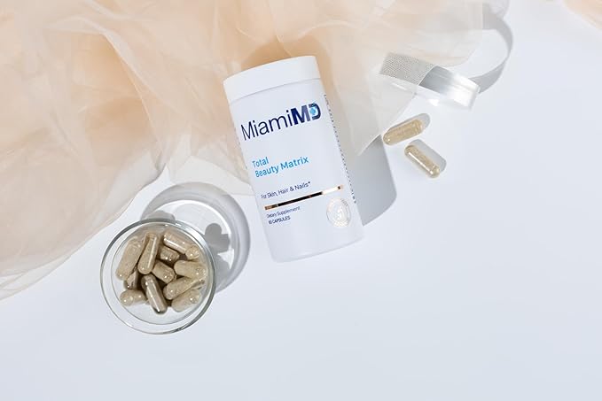 Total Beauty Matrix Collagen Supplements for Women - Collagen Capsules with Vitamin C for Hair, Skin and Nails - Cruelty Free - 60 Capsules