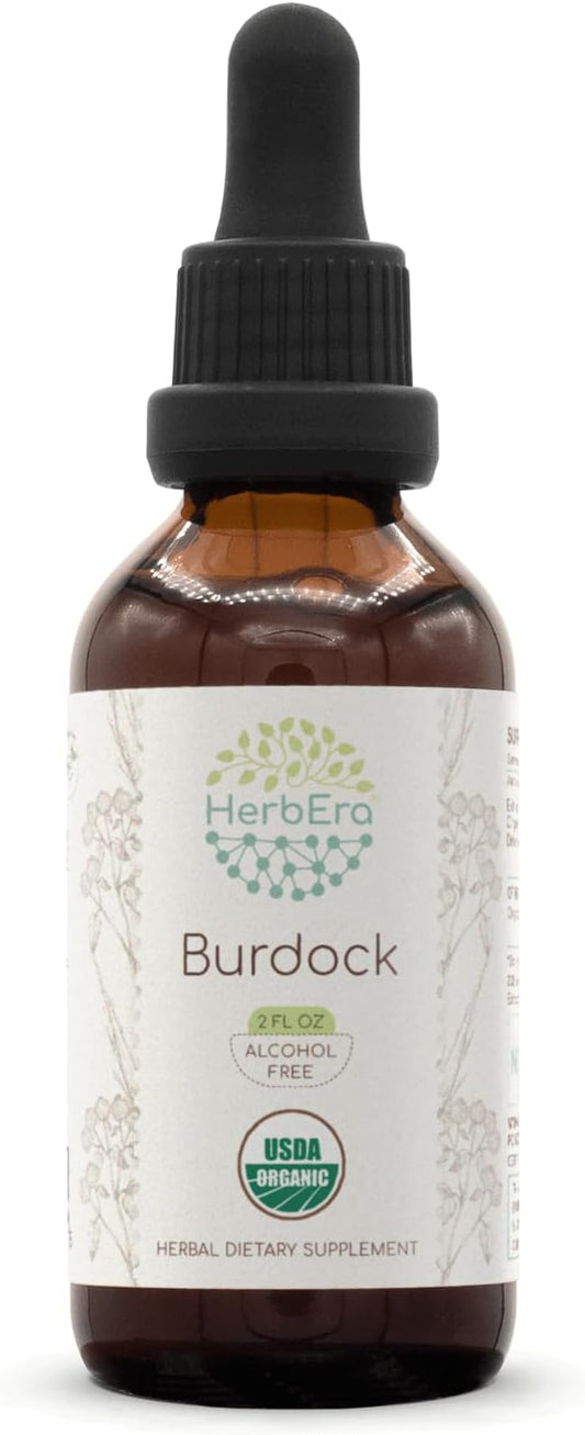 Burdock B60 USDA Organic Tincture | Alcohol-Free Extract, High-Potency Herbal Drops | Certified Organic Burdock (Arctium lappa) Dried Root (2 oz)