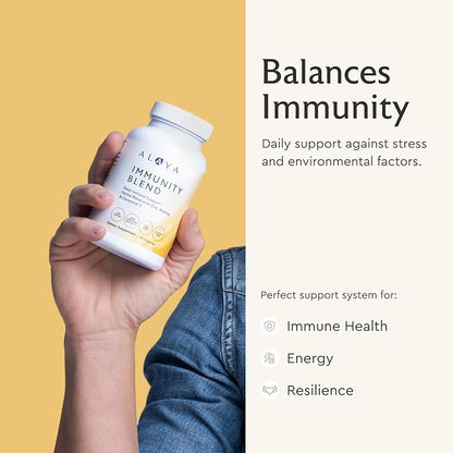 Alaya Naturals Immunity Blend - Advanced Immune Support with Vitamin C, Zinc, Elderberry, Garlic, Ginger, Morgina, Oregano and Astragalus: Support Immunity and Overall Health - 90 Capsules