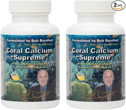 Bobs Best Coral Calcium Supreme I 100% Pure Marine Coral, 74 Trace Minerals I 90 Capsules, Pack of 2