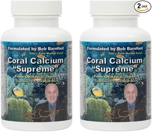 Bobs Best Coral Calcium Supreme I 100% Pure Marine Coral, 74 Trace Minerals I 90 Capsules, Pack of 2
