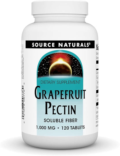 Source Naturals Grapefruit Pectin, Soluble Fiber - 1000 mg Dietary Supplement - 120 Tablets