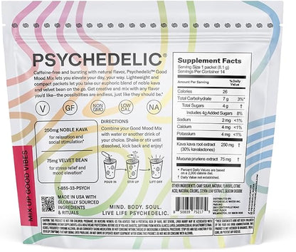 Easy Alcohol Alternative with Buzz - Calming Kava Drink Mix (14x5.5g) Flavored Kava Powder - Calming Drink Powder Packets - Easy Open Single Serving Drinks - 14 Calm Packets - Grape