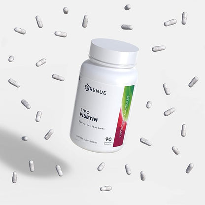 Fisetin | 90 Liposomal Fisetin Supplements - 150mg Fisetin per Serving | Senolytic Supplements | Bioavailable Formula for Increased Absorption | Non-GMO & Made in The USA