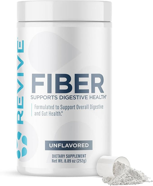 Revive MD Fiber Supplement for Digestive & Gut Health - 5g of Dietary Fiber Supports a Healthy Digestive System with Psyllium Husk & More - 30 Servings, Unflavored