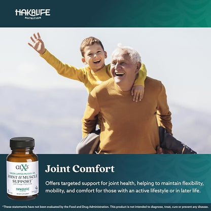 GLX3 Joint Support Extra Strength Omega-3 Supplement | Premium New Zealand Green Lipped Mussel Oil - Comfort, Flexibility, Muscle Recovery - ETA EPA DHA Omega 3 Capsules 2 Month
