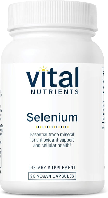 Vital Nutrients - Selenium - Powerful Antioxidant Support - 90 Vegetarian Capsules per Bottle - 200 mcg
