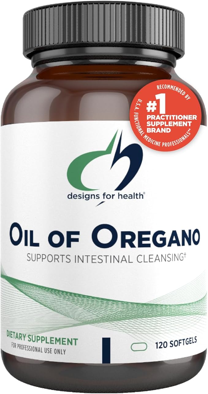 Designs for Health Oil of Oregano Softgels - Oregano Oil Supplement with Highly Concentrated Carvacrol - Supports Intestinal Cleansing - Small Pills (120 Softgels)