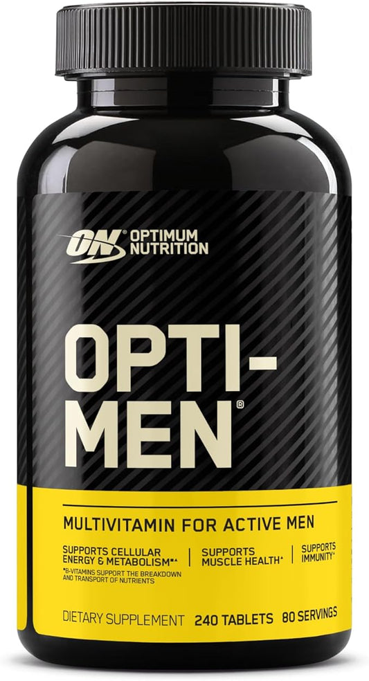 Optimum Nutrition Opti-Men Daily Multivitamin for Men, Immune Support Supplement with Amino Acids, 80 Day Supply, 240 Count, (Packaging May Vary)