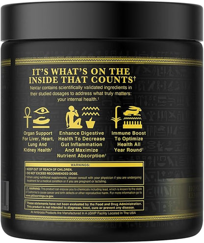 Ambrosia Nektar - Superfood Powder | Complete Health Supplement | Organ Support - Liver, Kidney Health | 30 Servings (Honey Lemon)
