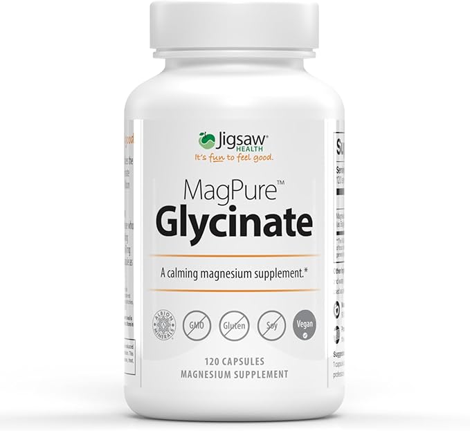 Jigsaw Health MagPure Glycinate | Premium Magnesium Glycinate Capsules | 120 Capsules