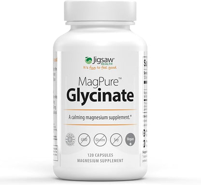 Jigsaw Health MagPure Glycinate | Premium Magnesium Glycinate Capsules | 120 Capsules