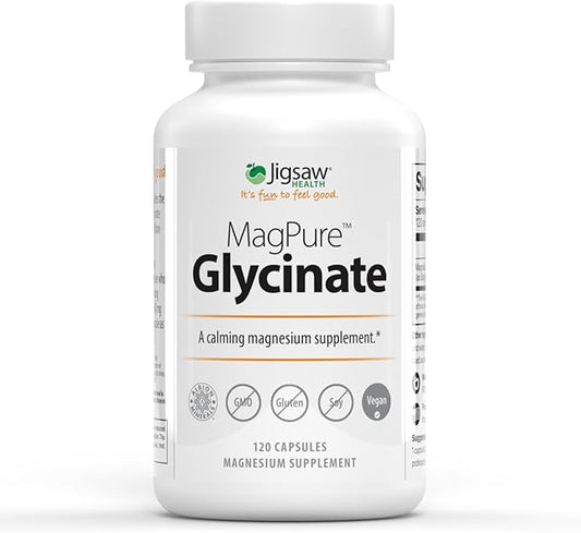 Jigsaw Health MagPure Glycinate | Premium Magnesium Glycinate Capsules | 120 Capsules