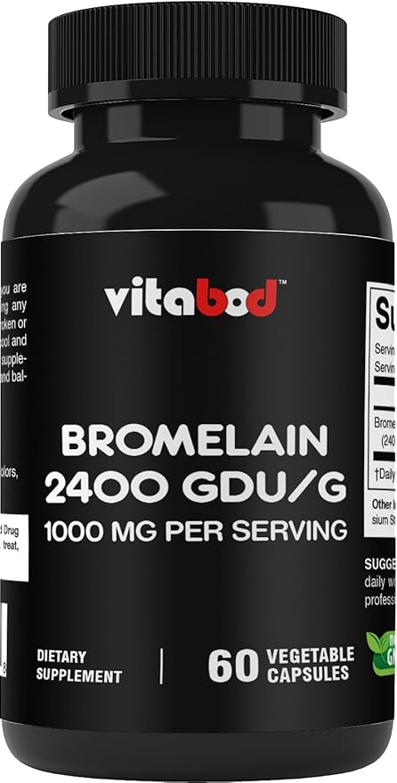 Bromelain Supplement 1000mg per Serving, 2400 GDU/g, Proteolytic Enzymes, Supports Digestion of Proteins, 60 Count - Non-GMO & Gluten Free