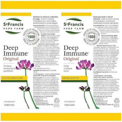 Deep Immune Herbal Tincture 100 ml – Natural Immune Support Booster – Herbal Supplements - Non GMO, Vegan, Dairy Free