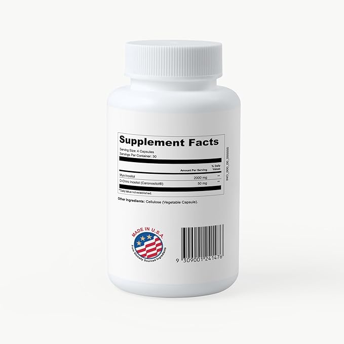 Pure 40:1 Inositol - Myo + D-Chiro Inositol Supplement - for Women with Fertility, Skin, & Menstrual Cycle Needs - 3 Bottles