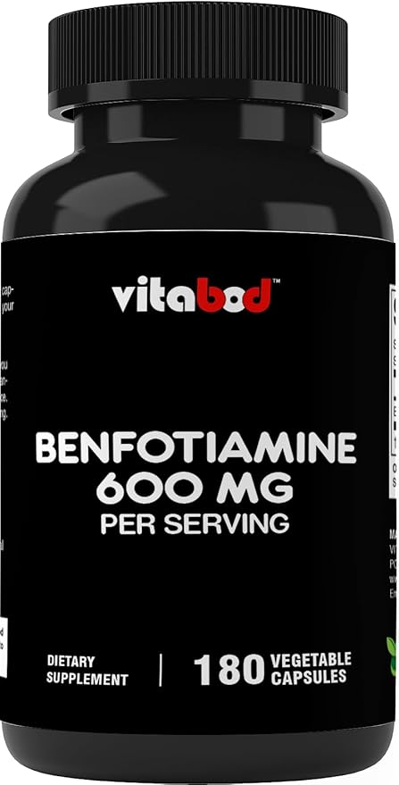 Benfotiamine 600mg – 180 Vegetarian Capsules – Fat-Soluble Vitamin B1 Supplement
